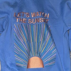 Blue embroidered dandy hoodie  with Colorful Design